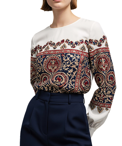 Heritage patterned knit sweater
