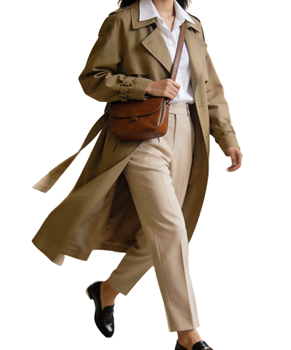 Belted city trench coat